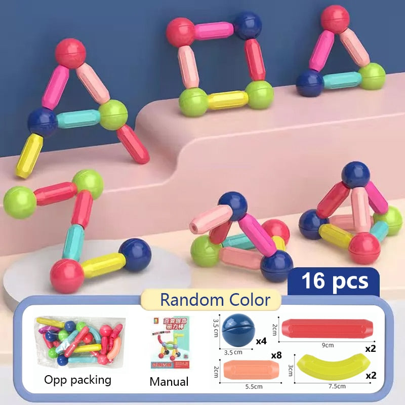 Blocos de Construção Magnéticos - Infantil - Mega Mimos